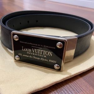 LOUIS VUITTON Damier Graphite Reversible Belt